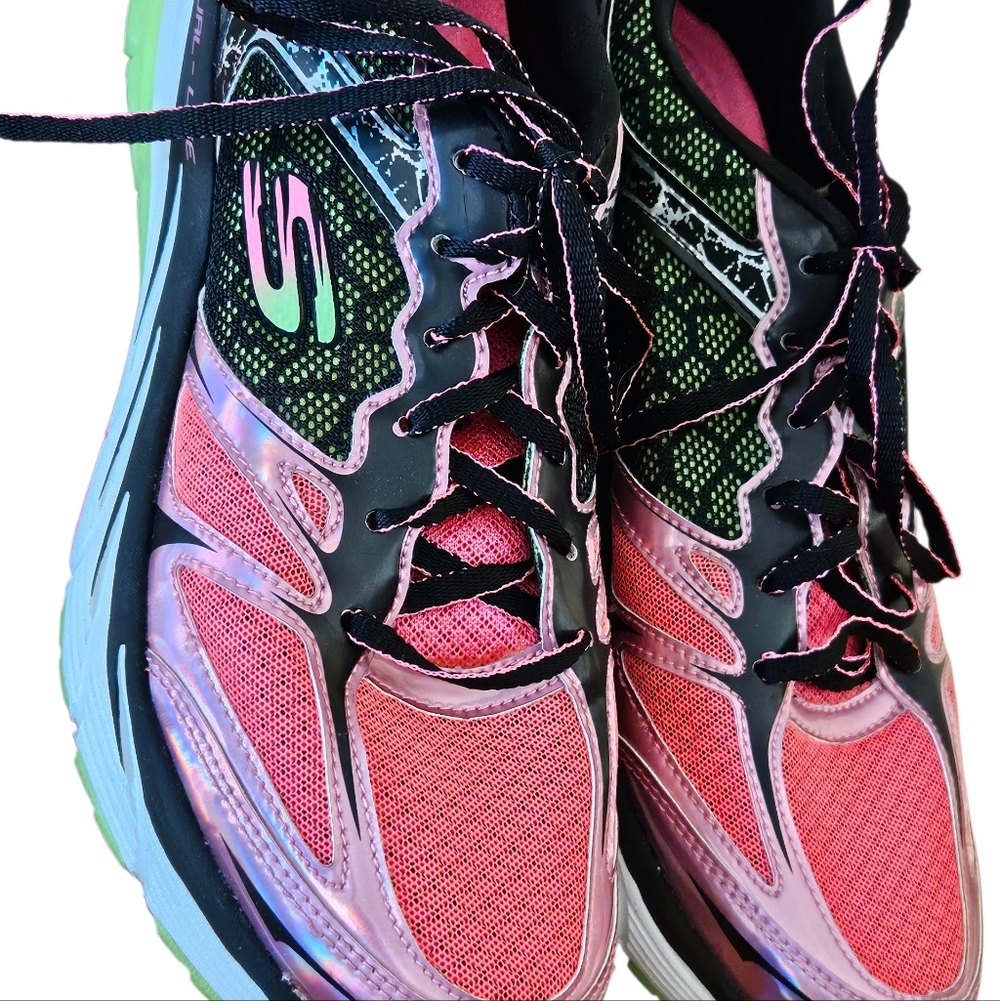 Skechers Relaxed Fit Memory Foam Air Cooled Running Shoes Womens 10 Pink Black - Picture 5 of 8